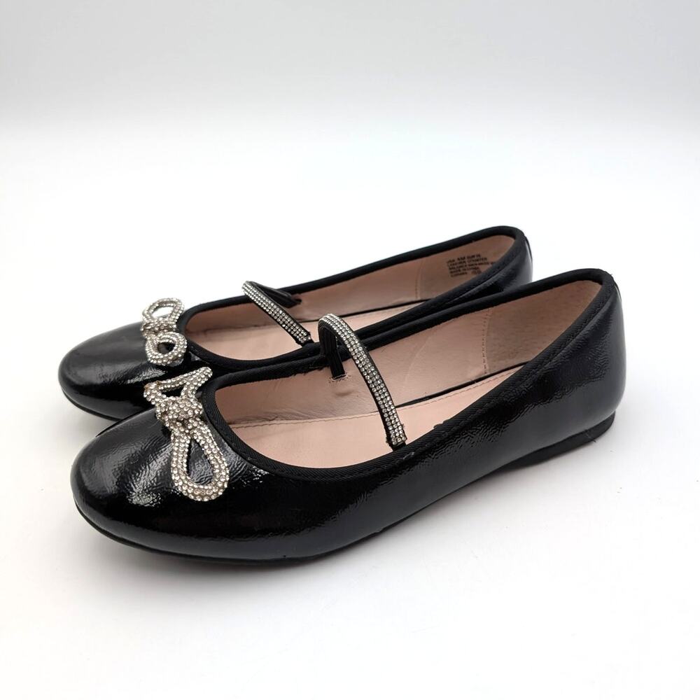 Nina Kendalla Slip-On Ballet Flats Rhinestone Kids' Black Size US4M EU35